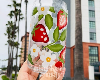 Fruity Fruit Straw Drinking Cup Glass Water Bottle