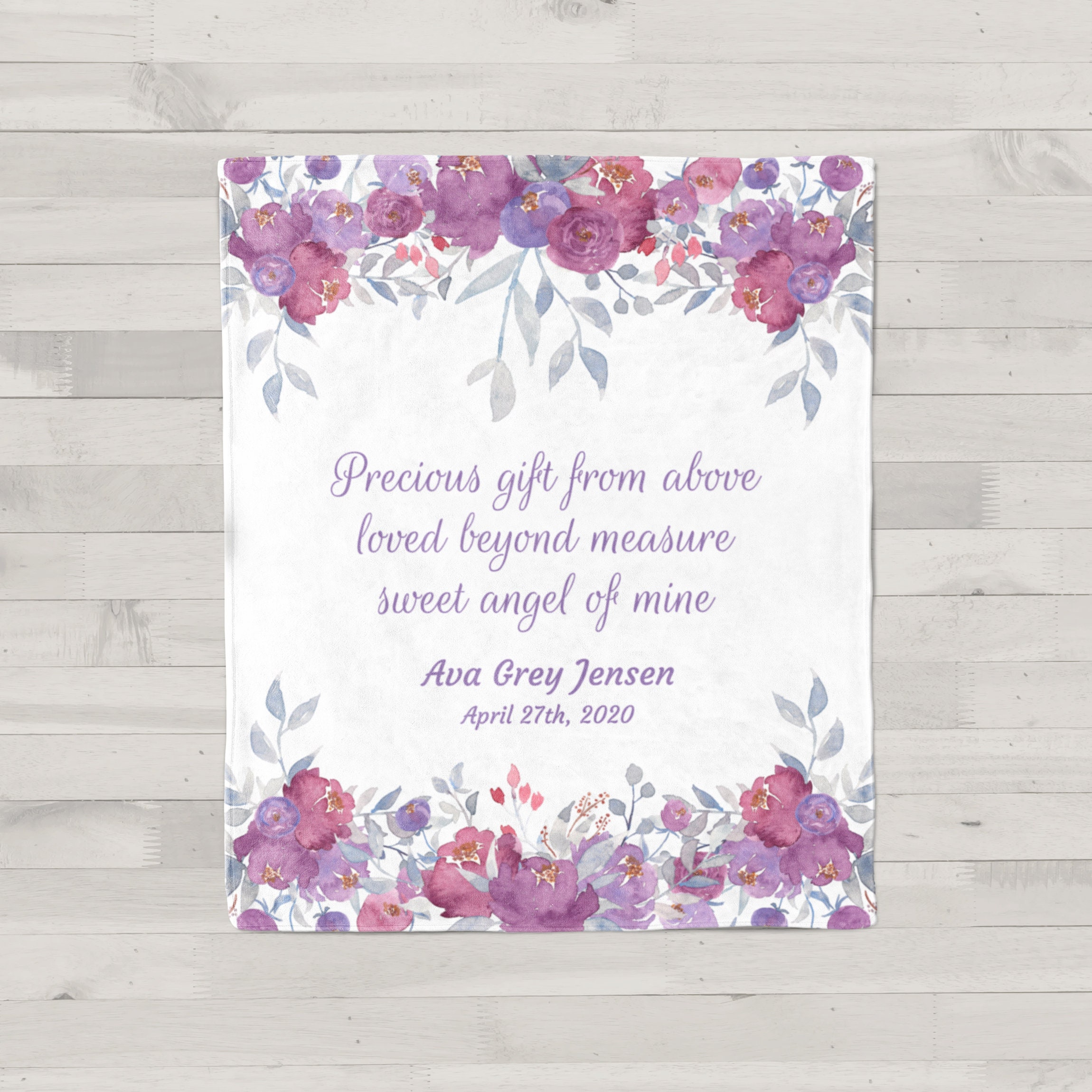 Baby Girl Personalized Quote Blanket Newborn Girl Etsy