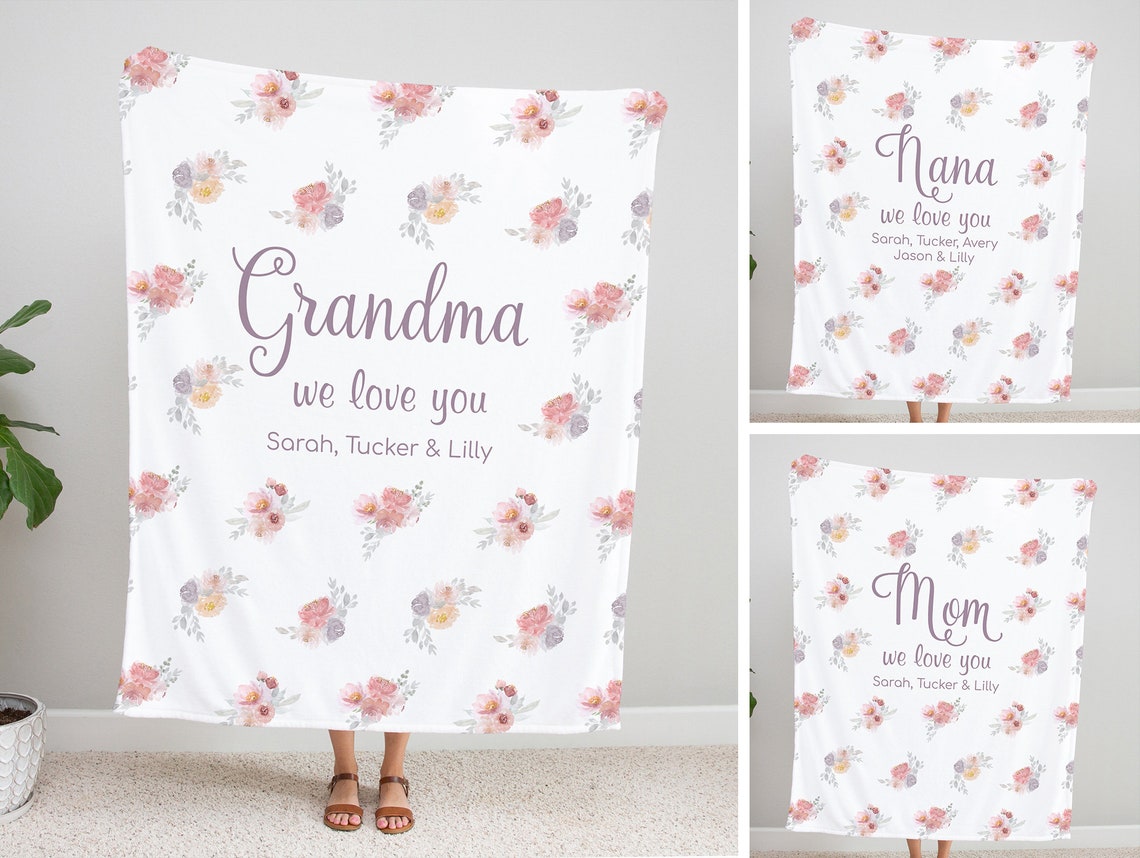 Personalized Blanket for Grandma Mothers Day Gift Grandma Etsy