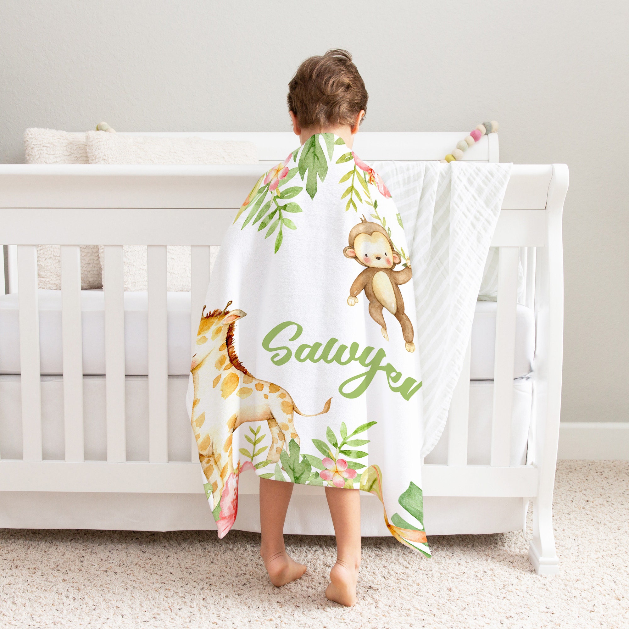 safari themed nursery blanket