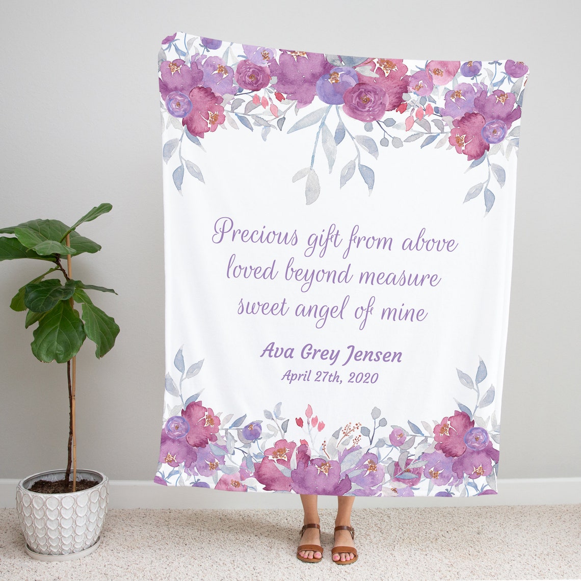 Baby Girl Personalized Quote Blanket Newborn Girl Etsy