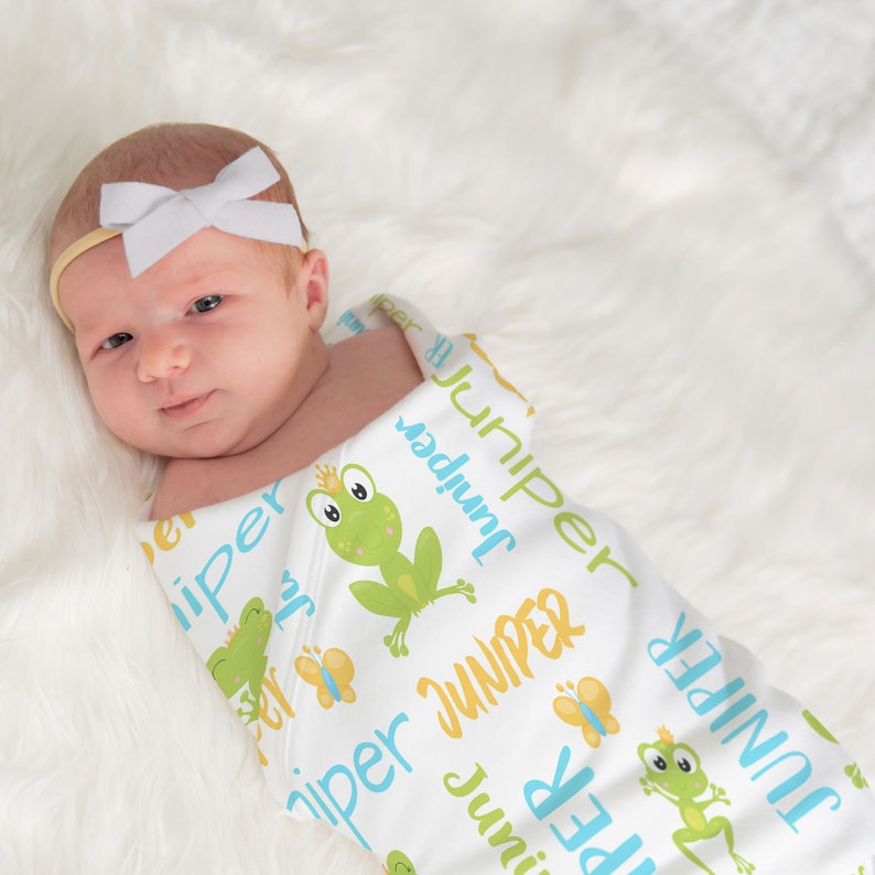 Personalized Frog Baby Blanket Frog Receiving Baby Blanket ...