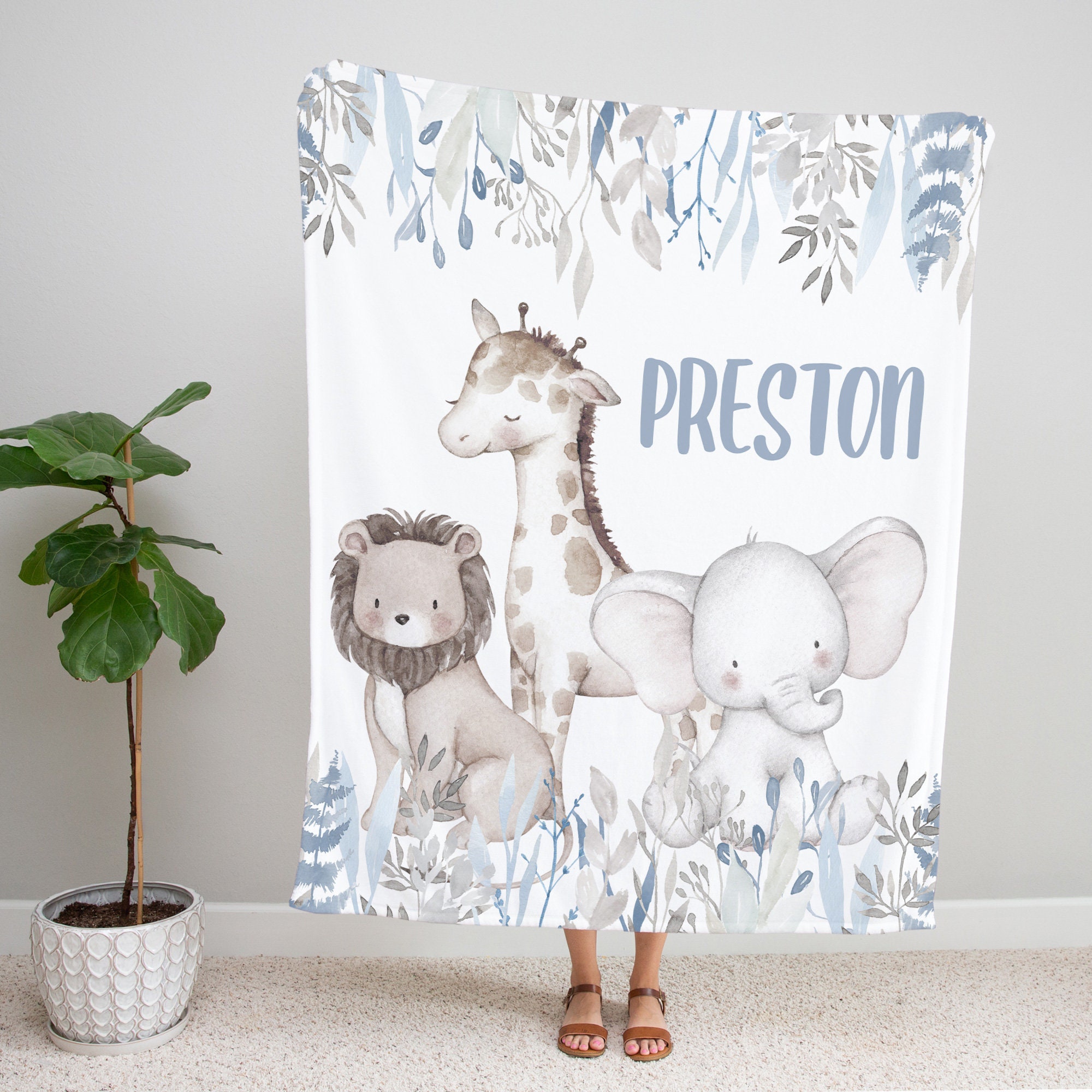 safari themed nursery blanket