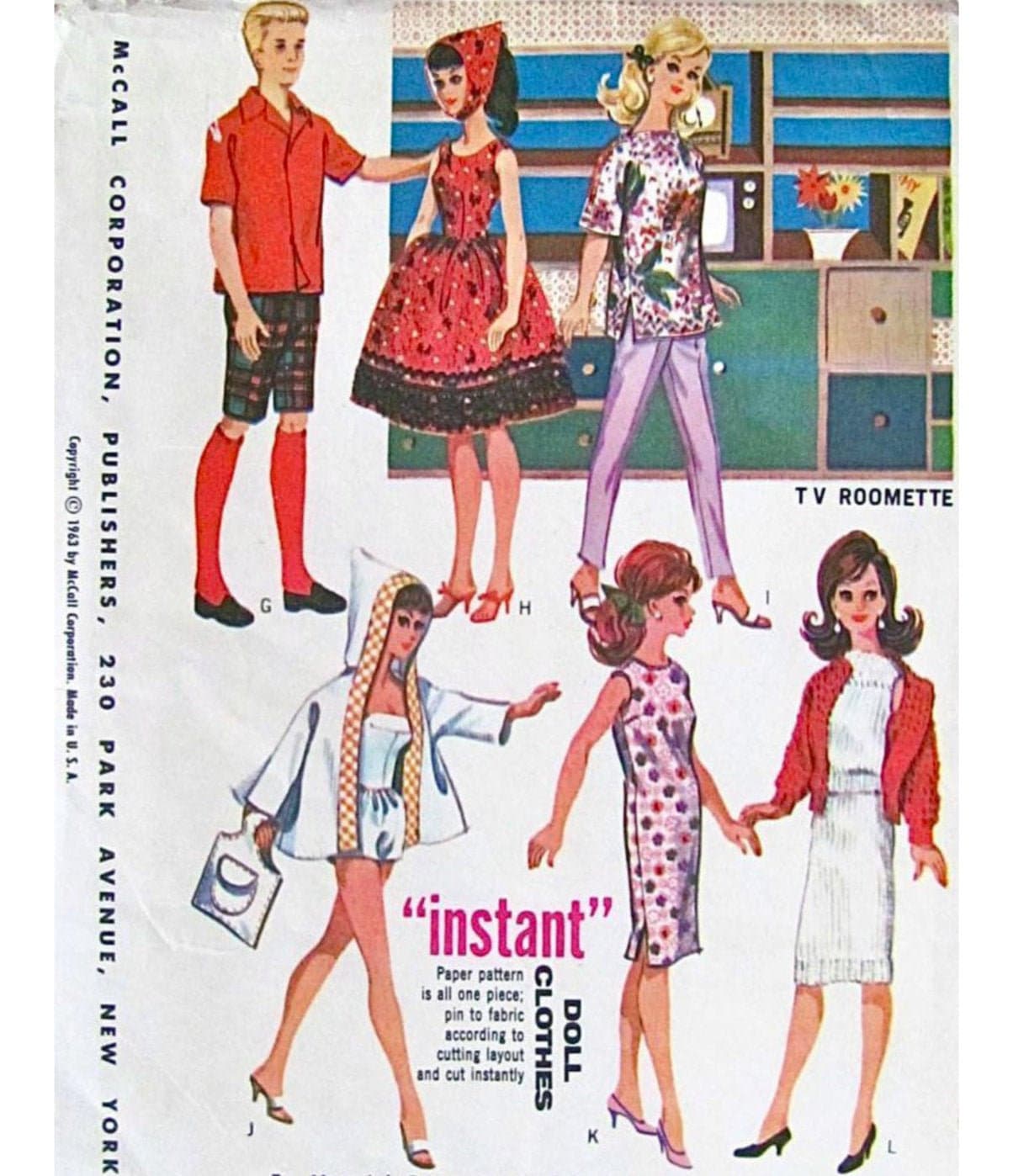 Vintage Barbie doll clothes patterns with underpants pattern — try