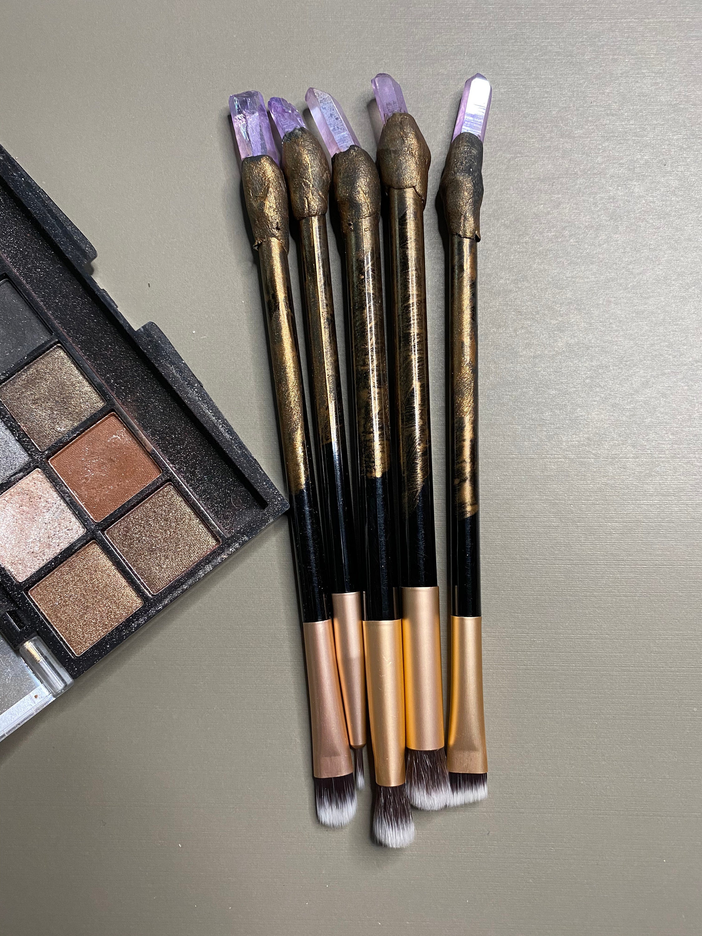 Quartz Point Goth Makeup Brushes 5 piece set Customized Etsy