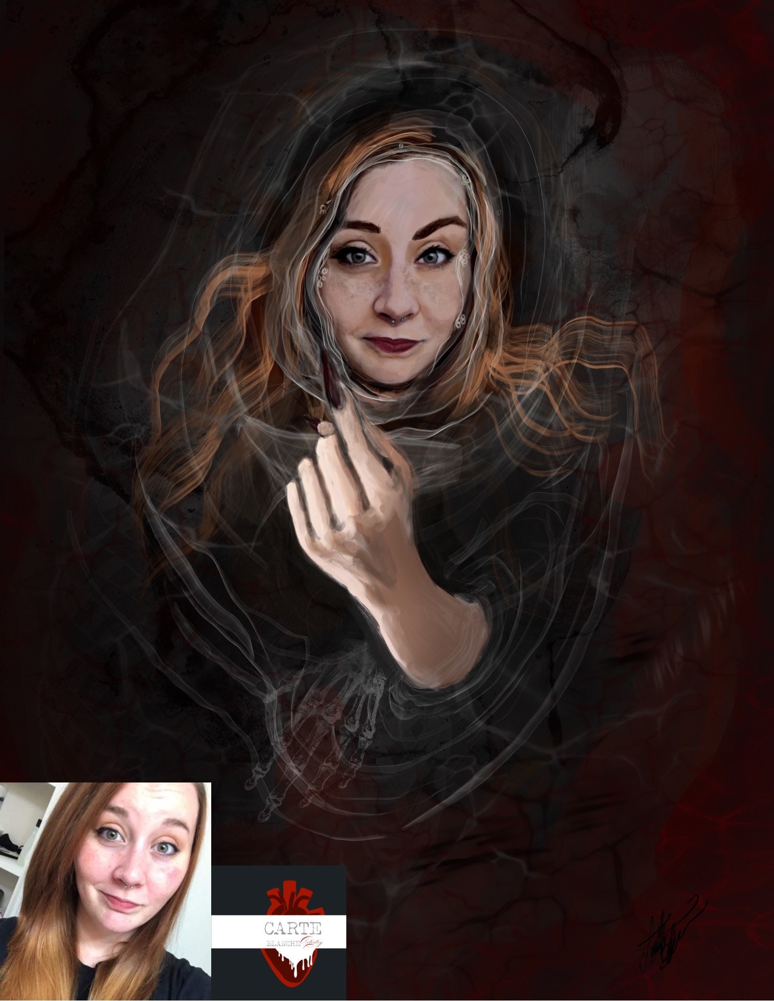 Retrato temático de horror o bruja / Retrato personalizado de Etsy