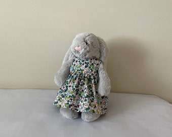 Jellycat Bunny Dress in White with a Multi-Coloured Berry Print