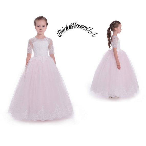 chantilly lace flower girl dress