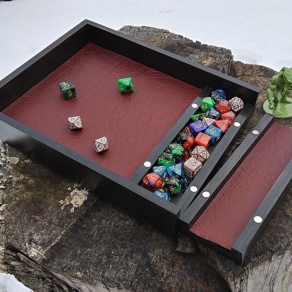 Oak Wooden Dice Tray and Storage Box with Lid (DnD, Dungeons and Dragons game gift, dm gift, rpg gift)