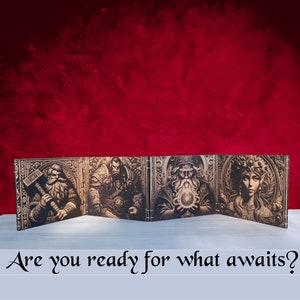 Magnetic Wood Dungeon Master Screen DM (D&D Party Wizard, Elf, Orc, Dwarf with initiative tracker Game Master GM DnD RPG)