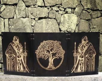 Wooden Maple DM Screen Guardians (D&D GM game master with initiative tracker magnetic)
