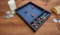 Oak Wooden Dice Tray with Storage Area (Dungeons and Dragons, Custom Dice Box Gift for Dungeon Master)
