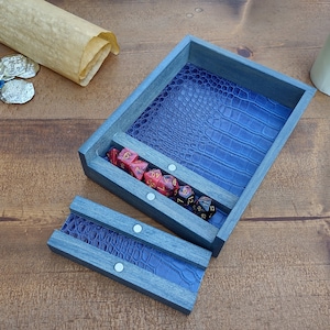 Wood Dice Tray and Vault (Storage Box with Lid, rpg D&D)