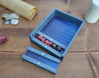 Wood Dice Tray and Vault (Storage Box with Lid, rpg D&D)