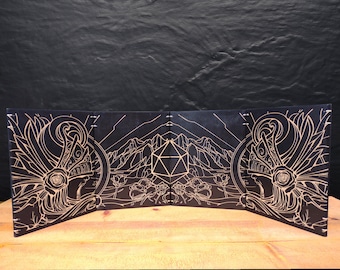 Magnetic Wood Dungeon Master Screen DM (D&D DnD Valkyries Call with initiative tracker Game Master)