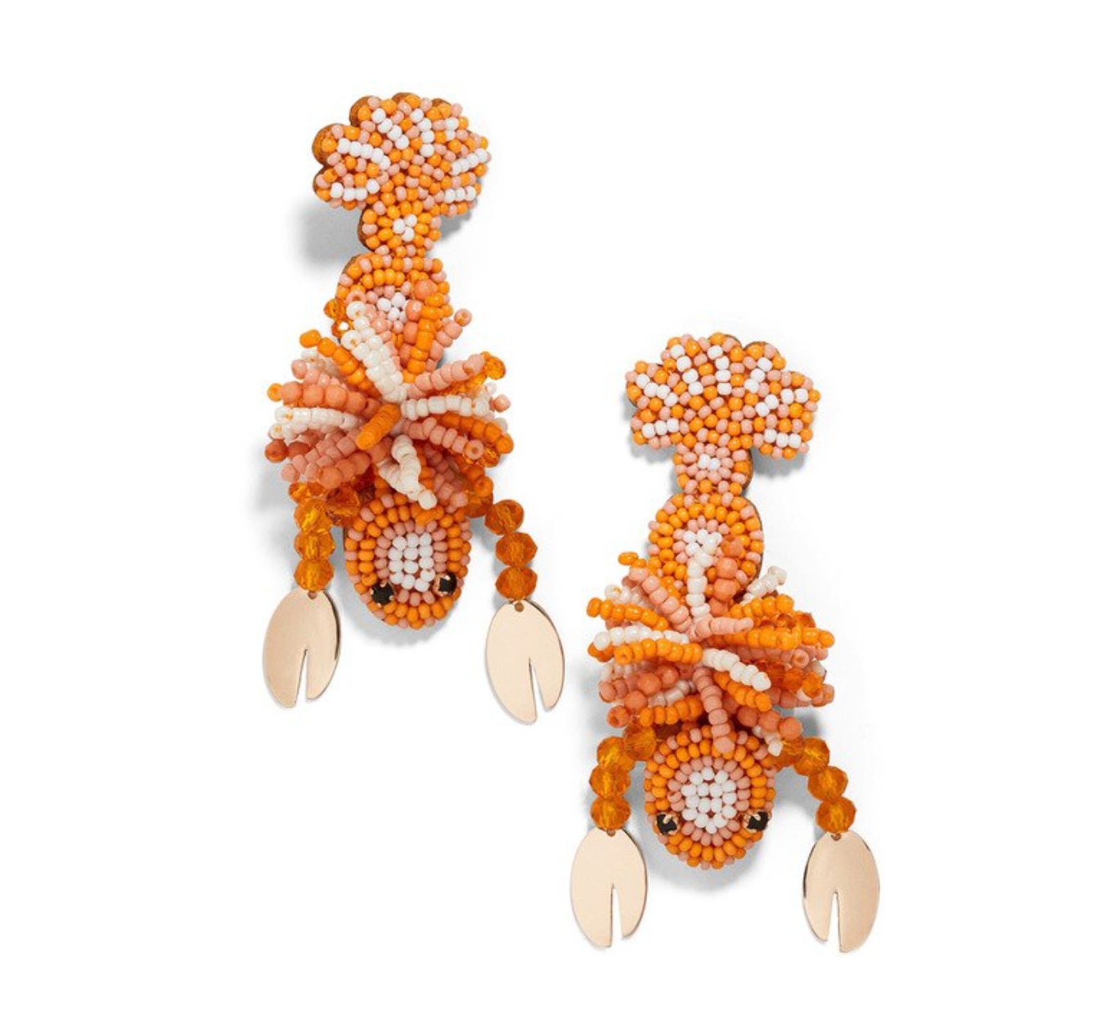 Handmade Beaded Lobster Earrings Etsy