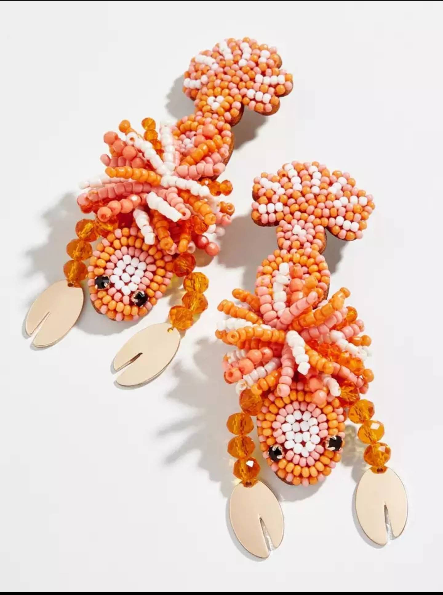 Handmade Beaded Lobster Earrings Etsy