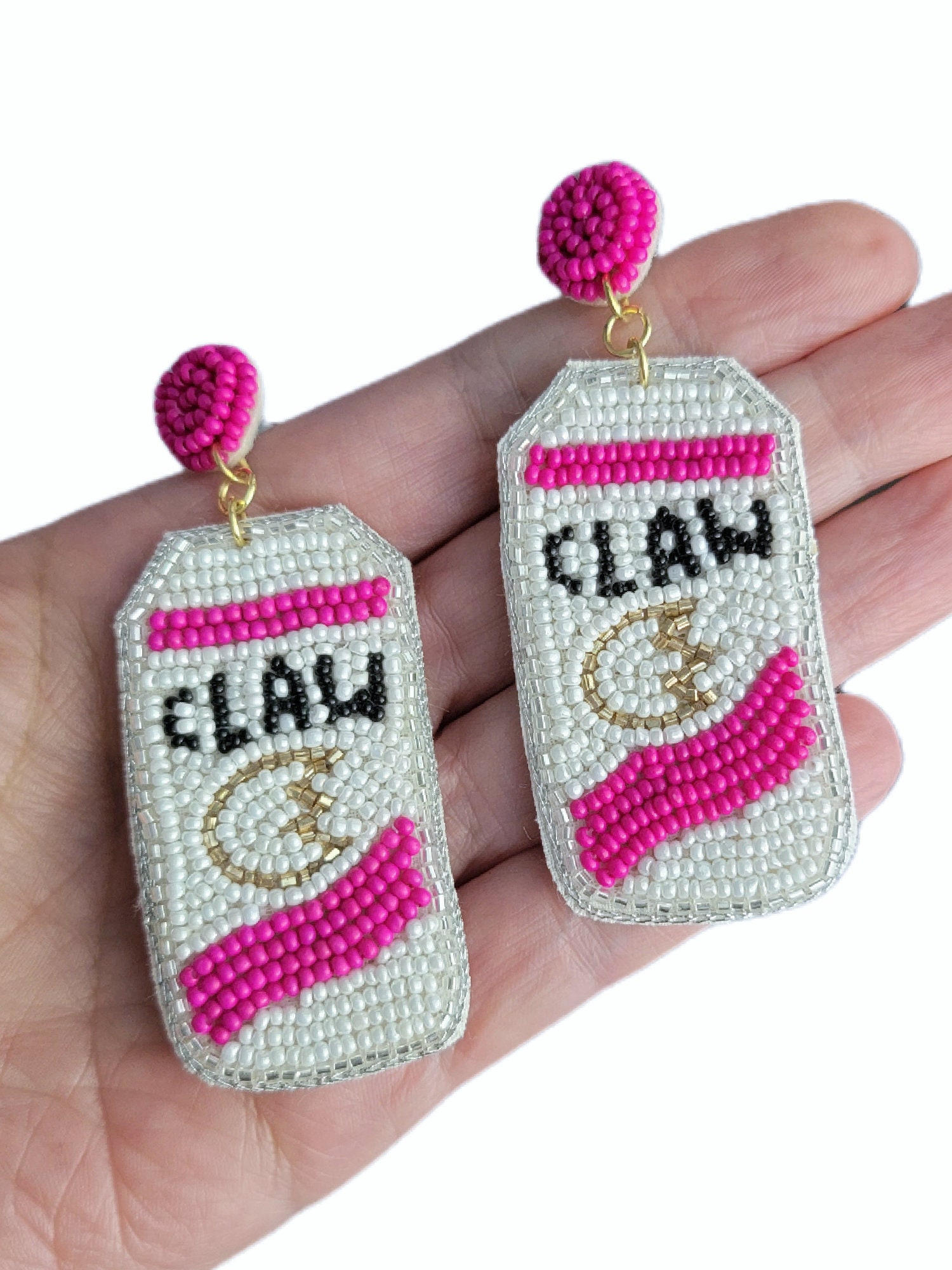 white claw beaded earrings