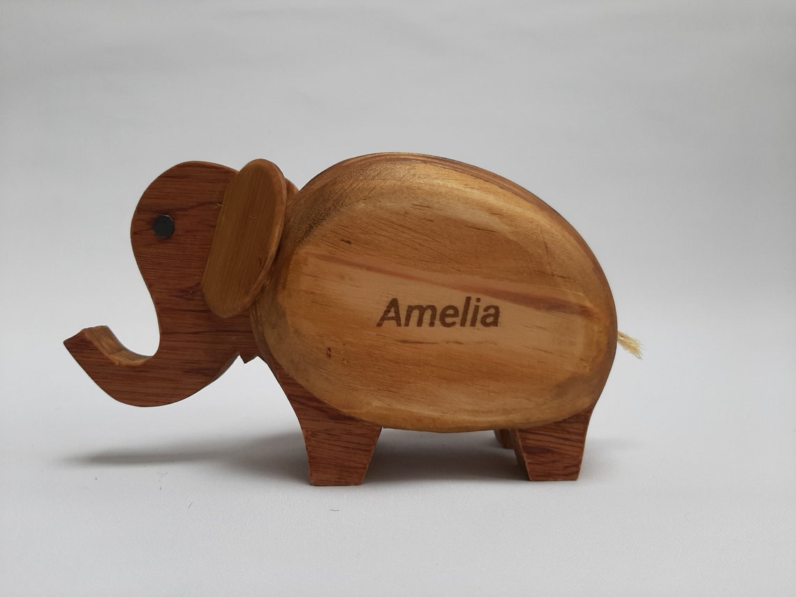 Handcrafted Wooden Elephant Money Box Etsy