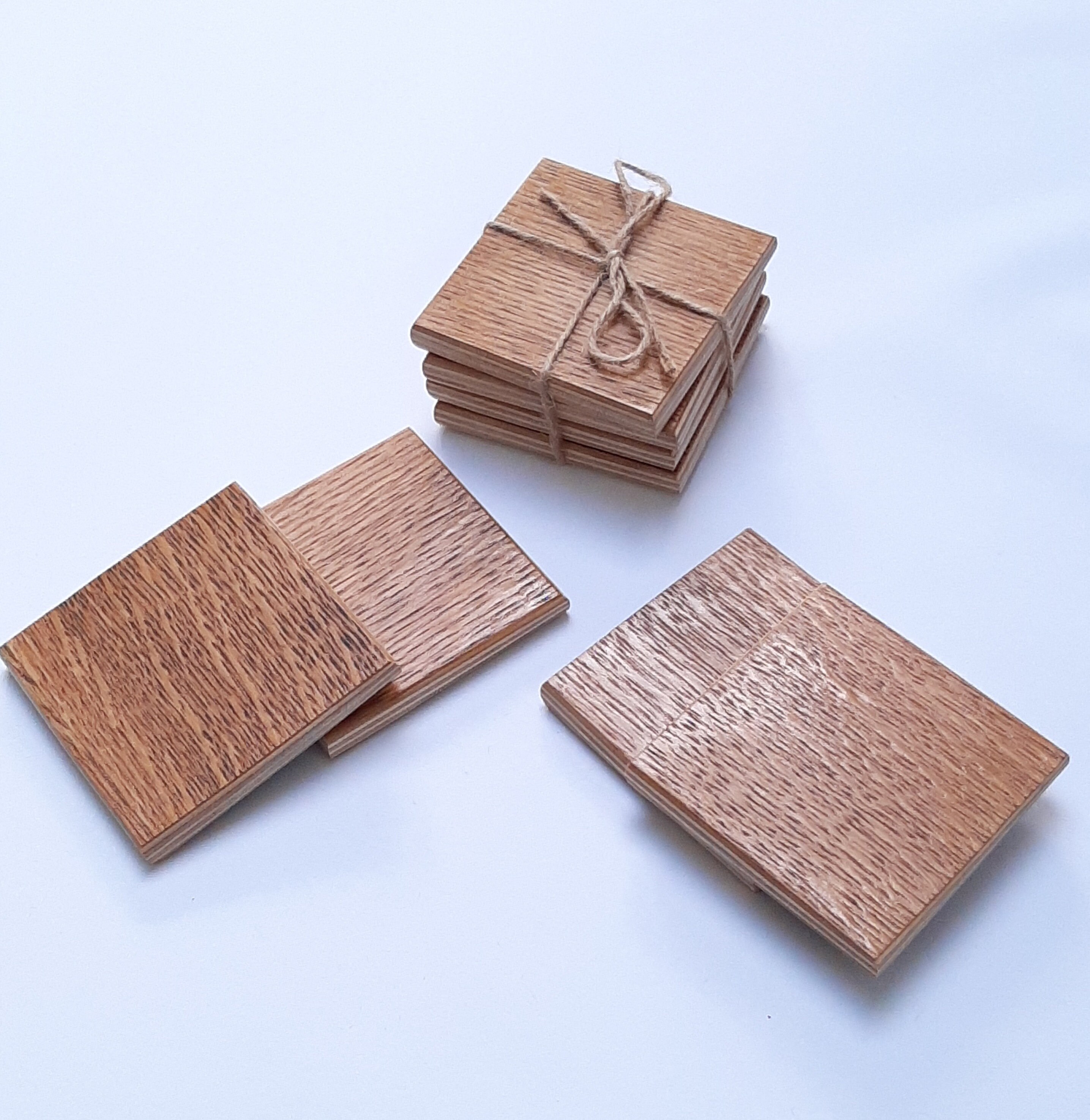 Handmade oak faced plywood coasters Etsy