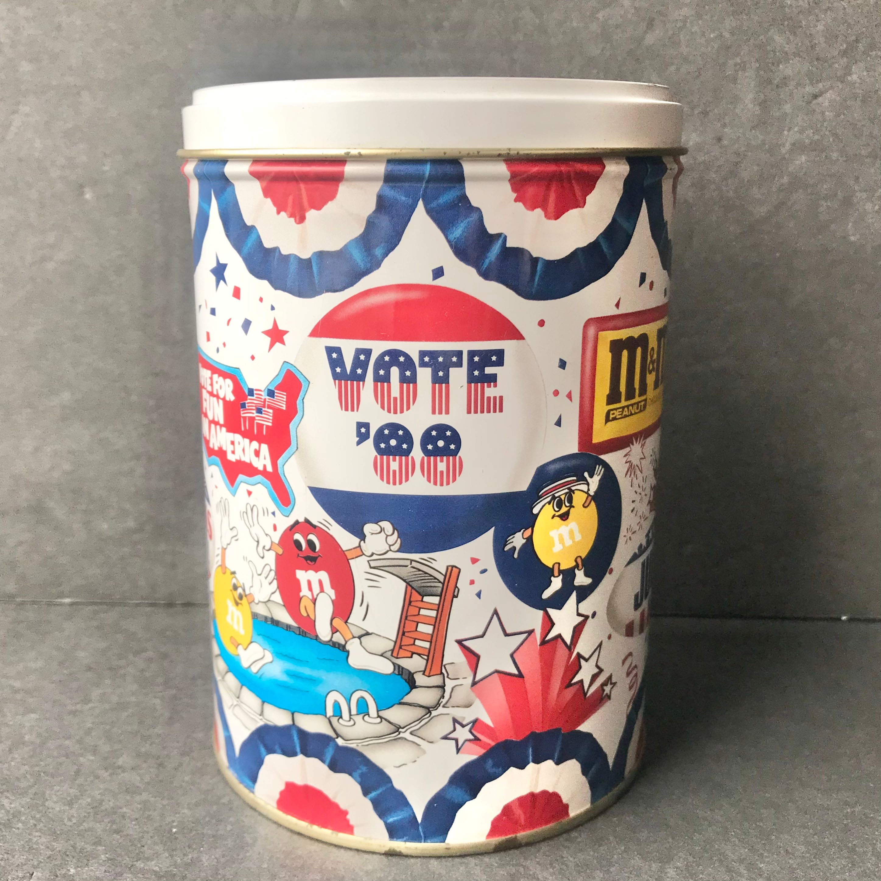 M&M Candy Tin Canister Vote 88 July 4th Patriotic 1988 Etsy