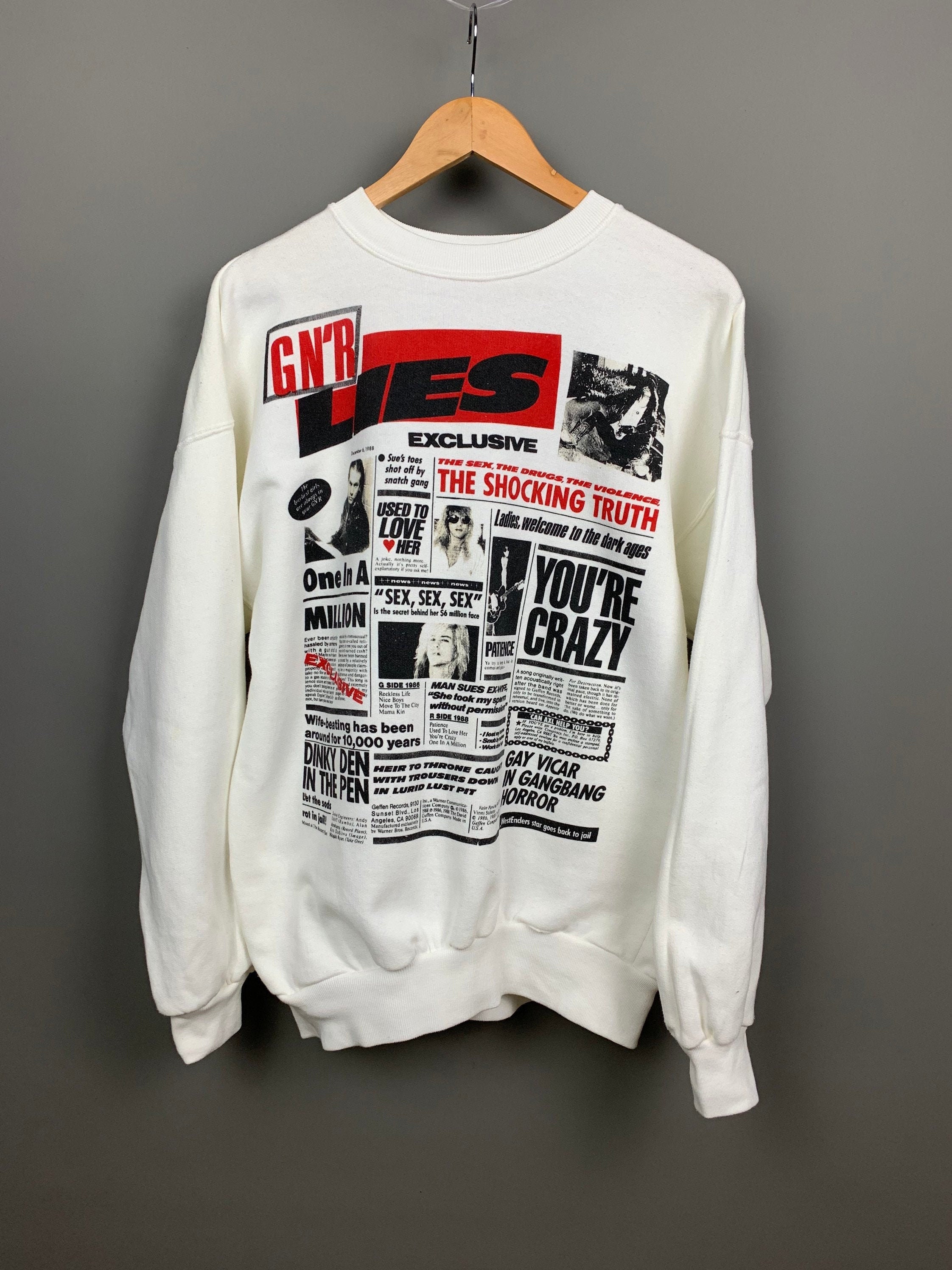 Afskedige Våbenstilstand overvældende GUNS N' ROSES 1988 Vintage Band Sweatshirt Lies UNWORN / - Etsy