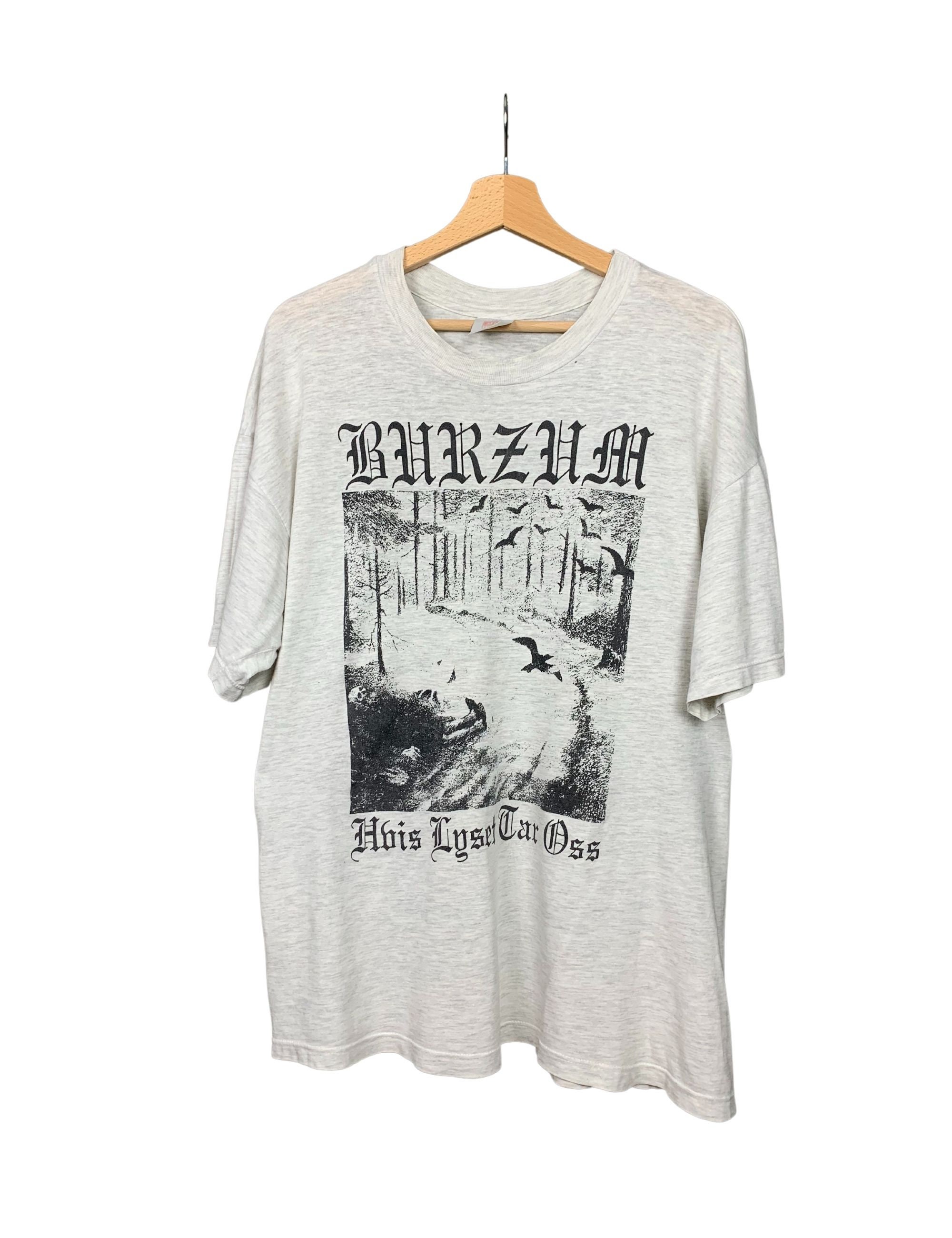 トップス VINTAGE BURZUM T-SHIRT BURZUM 1994 Vintage Black Metal Shirt / Marduk / Mayhem