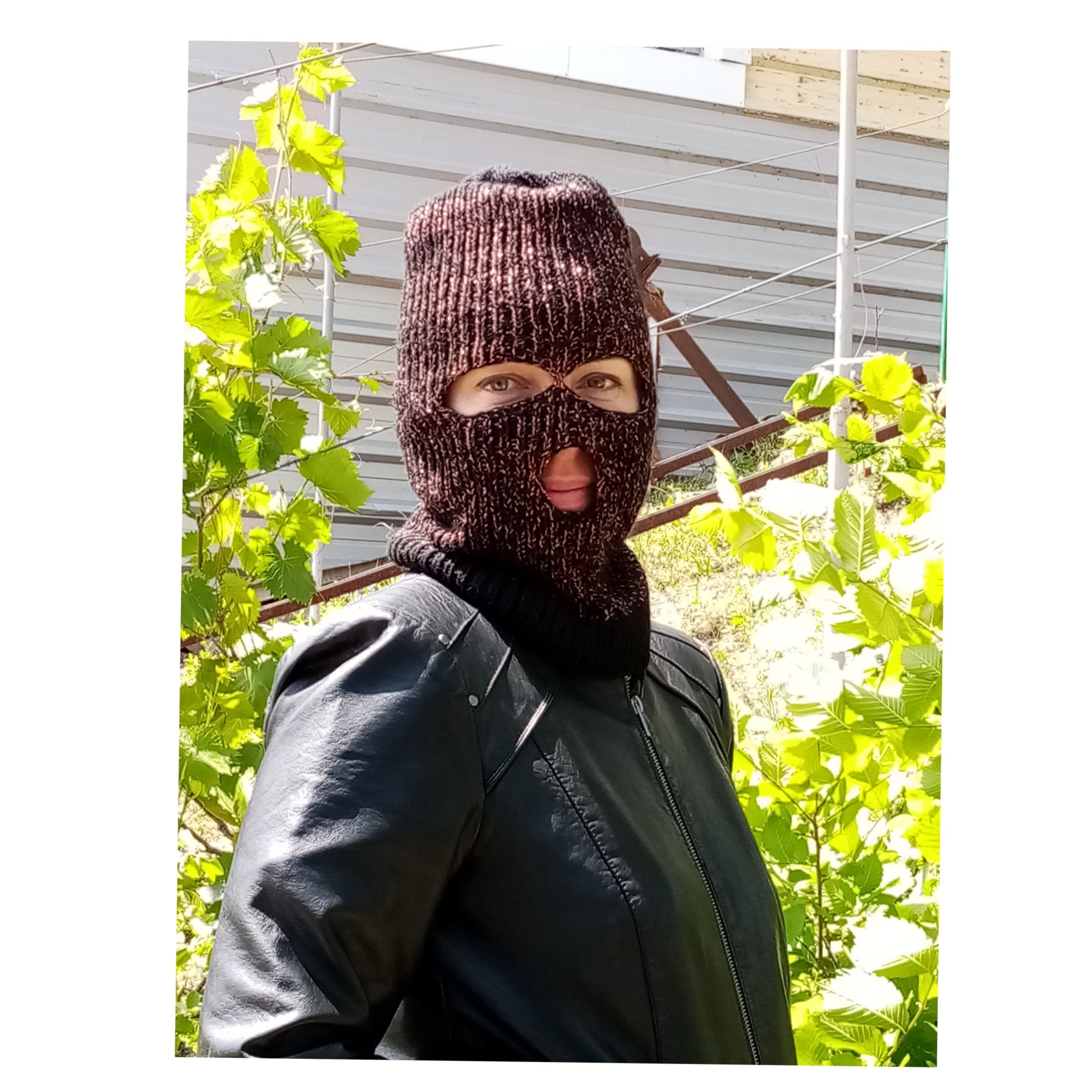 Womens brown balaclavaKnitted youth balaclava Accessory with Etsy