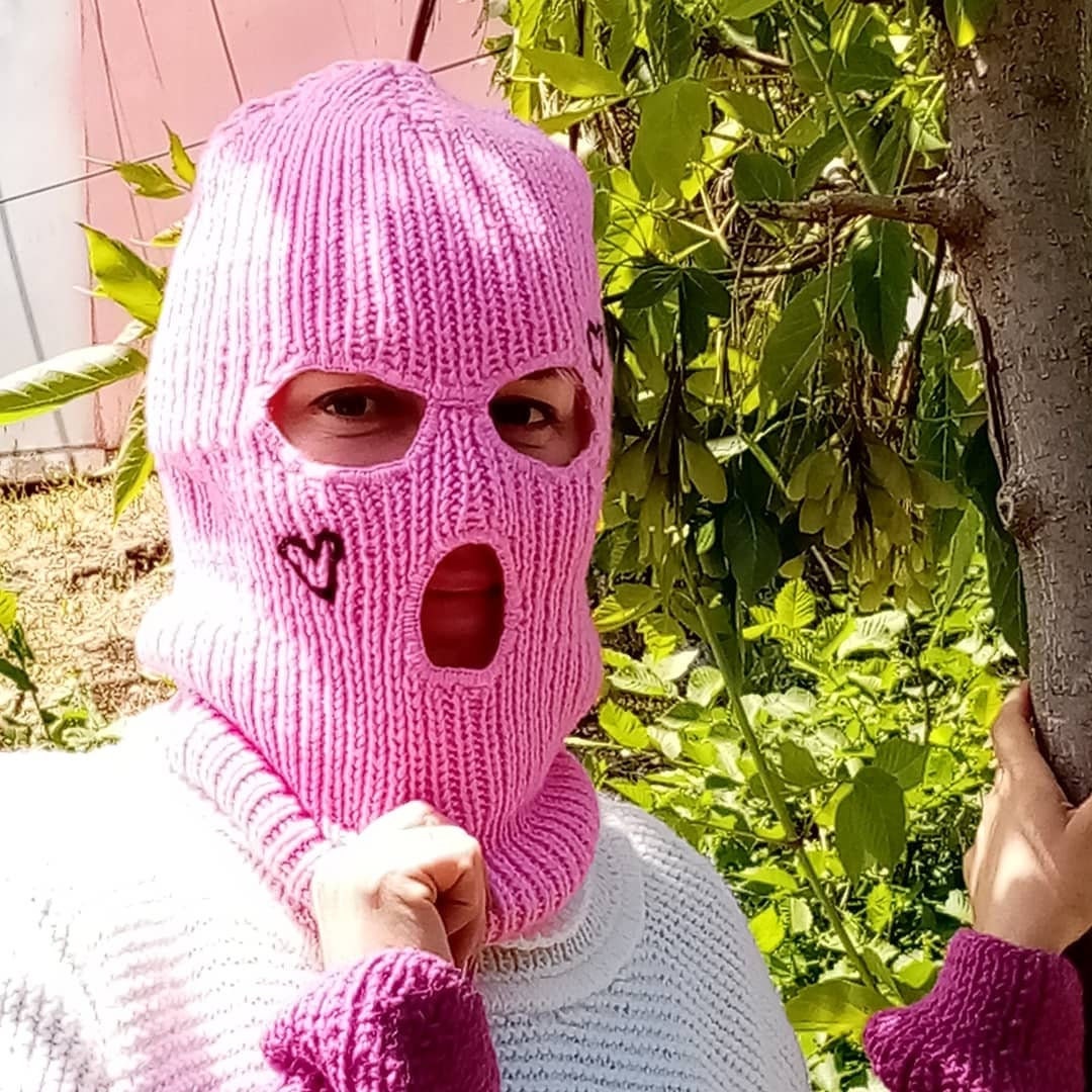 Pink balaclavaBalaclava with eyesWarm balaclavaKnitted Etsy