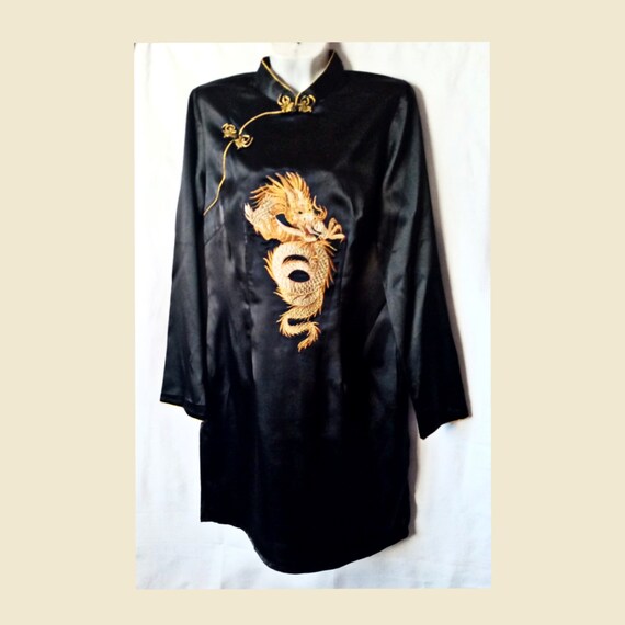 Cheongsam dress,Vintage black dress,Chinese dress,