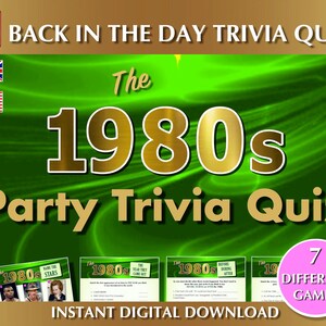 1980's Printable Trivia Quiz Game Bundle Instant - Etsy Australia