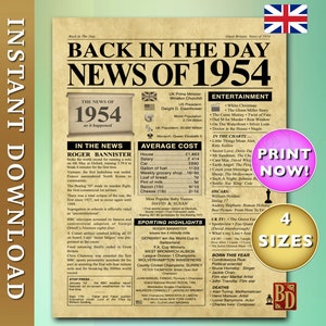 1954年、セレブレーションニュースポスター、1954年当時。英国版