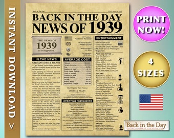 Year 1939 Poster - Etsy