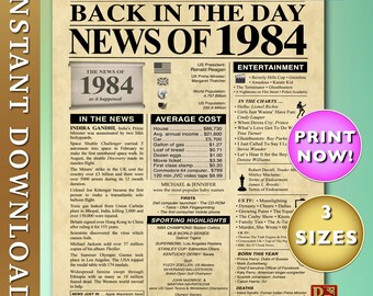 1984, Celebration News Poster, back in the day 1984. US version