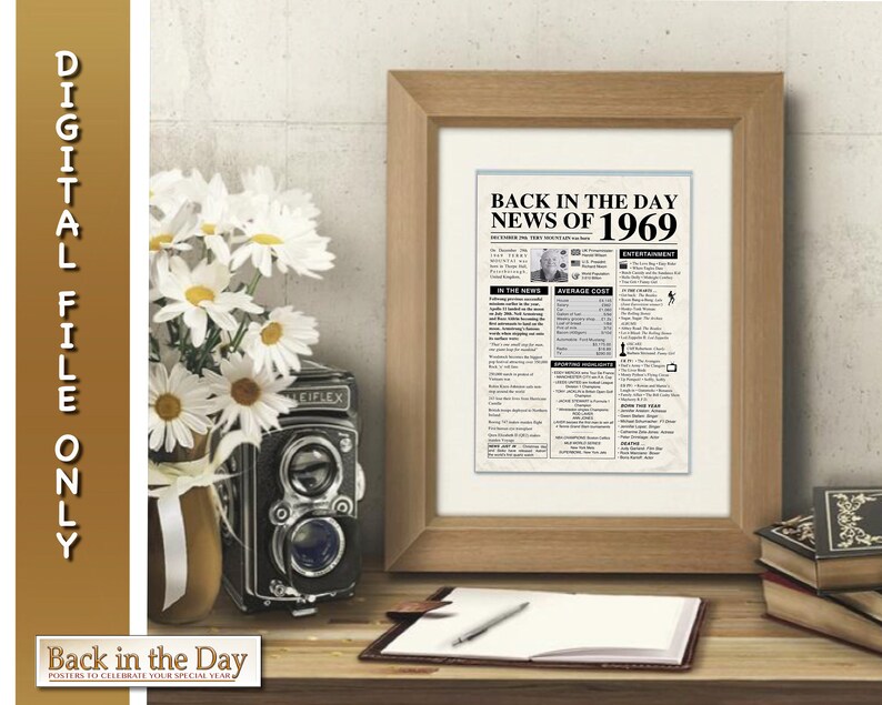 The day you were born any yearPersonalised Newspaper style Etsy