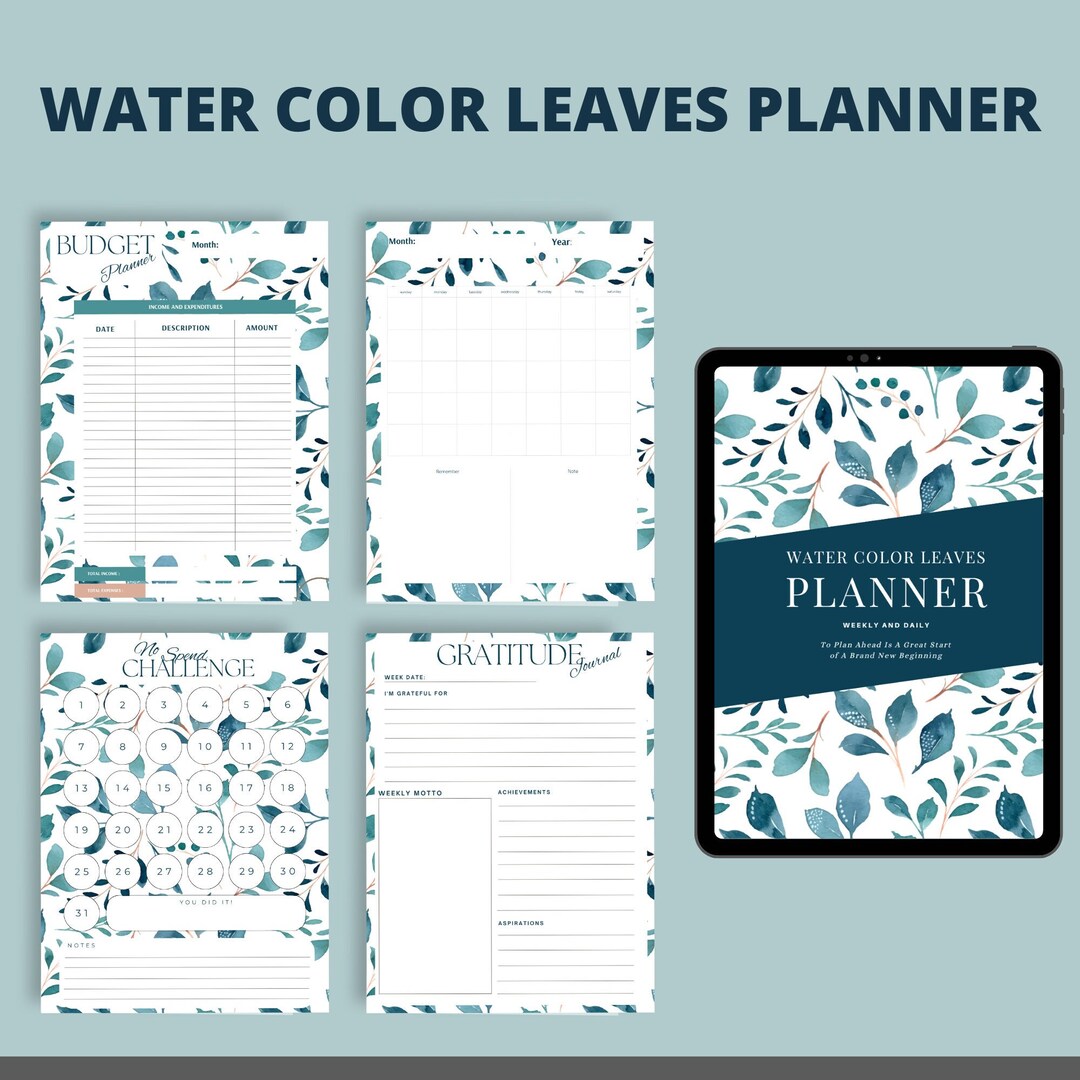 Peaceful Leaves Planner | Home Management | Printable Planner Bundle ...