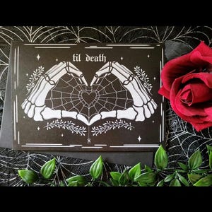Valentine's Day Card Wedding Anniversary Birthday Card A5 Valloween Spooky Black Gothic Til Death
