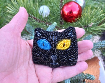 Idee regalo di Natale per spilla gatto nero