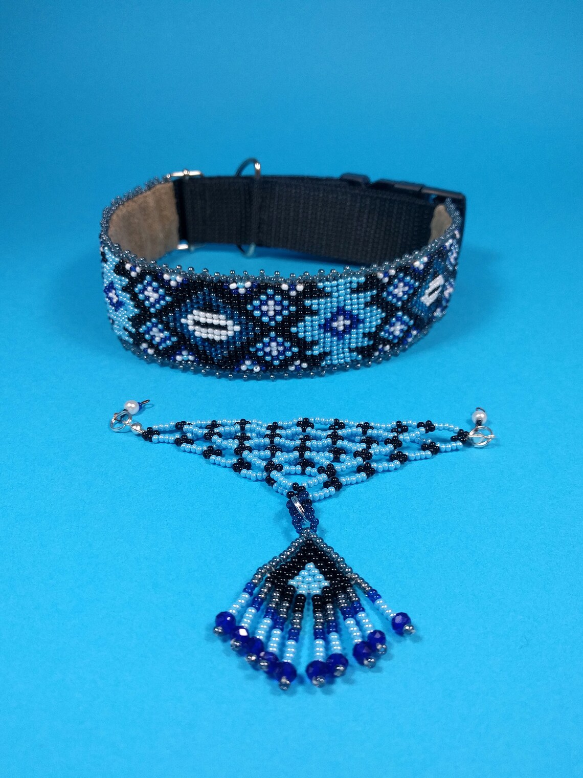Native American style dog collar Beaded dog collar Etsy