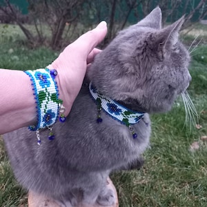 Cat collar with matching bracelet hotsell
