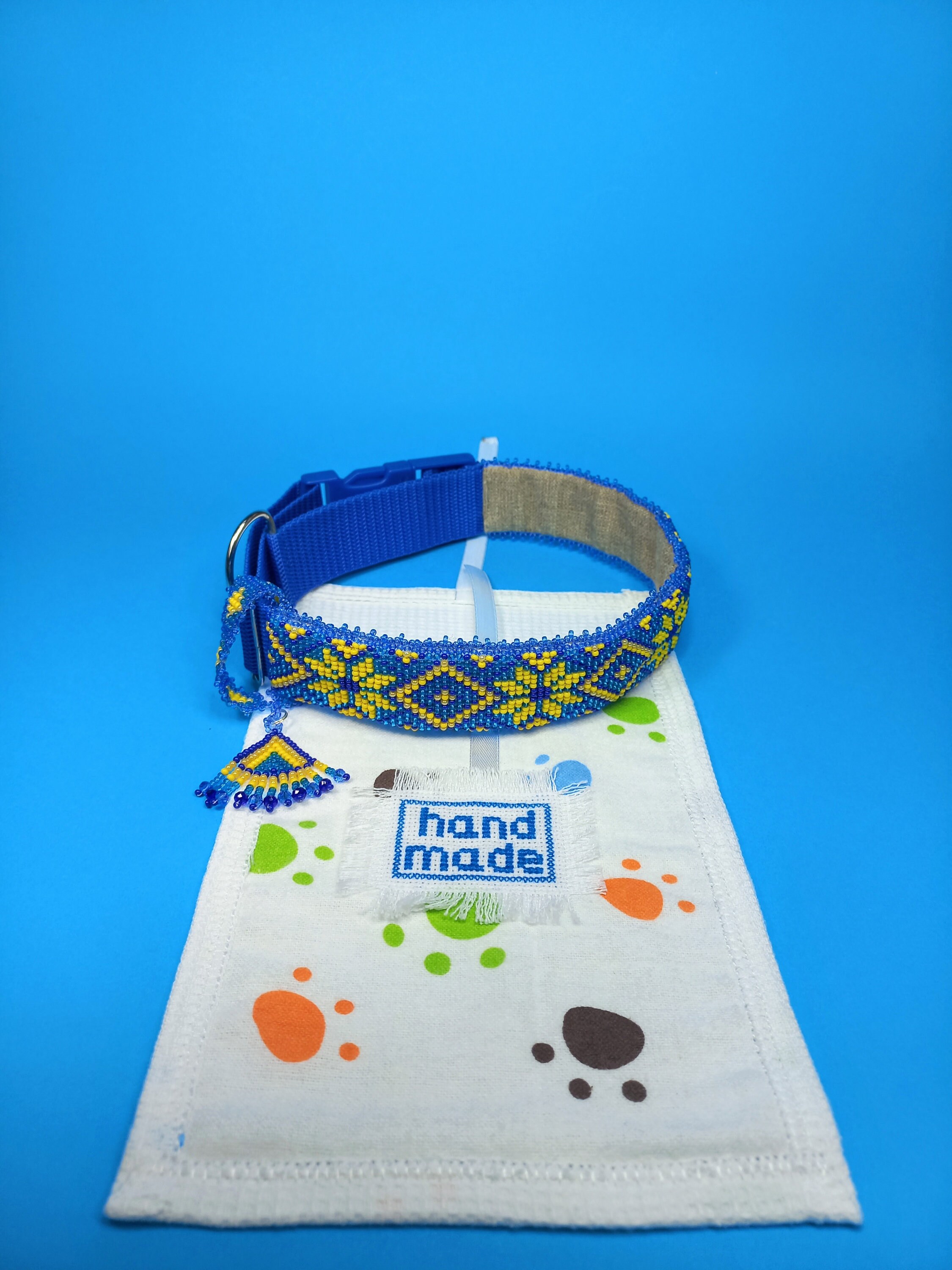 Ukraine Vishivanka Dog Collar Trendy Blue Yellow Dog Collar Etsy