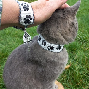 Cat Collar and Matching Friendship Owner Bracelet Blue Flower Kitty Collar and Cat Mom Bracelet Gift for Daughter Granddaughter Niece Etsy