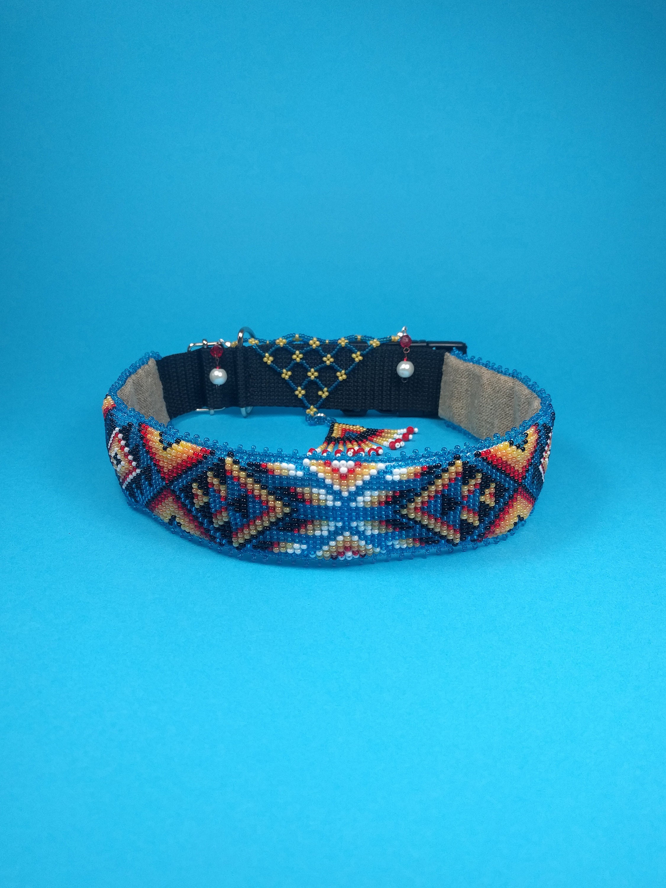 Native American style dog collar Big dog collar Iridescent Etsy
