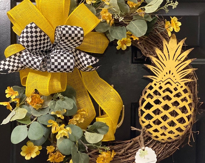 Pineapple Wreath Etsy