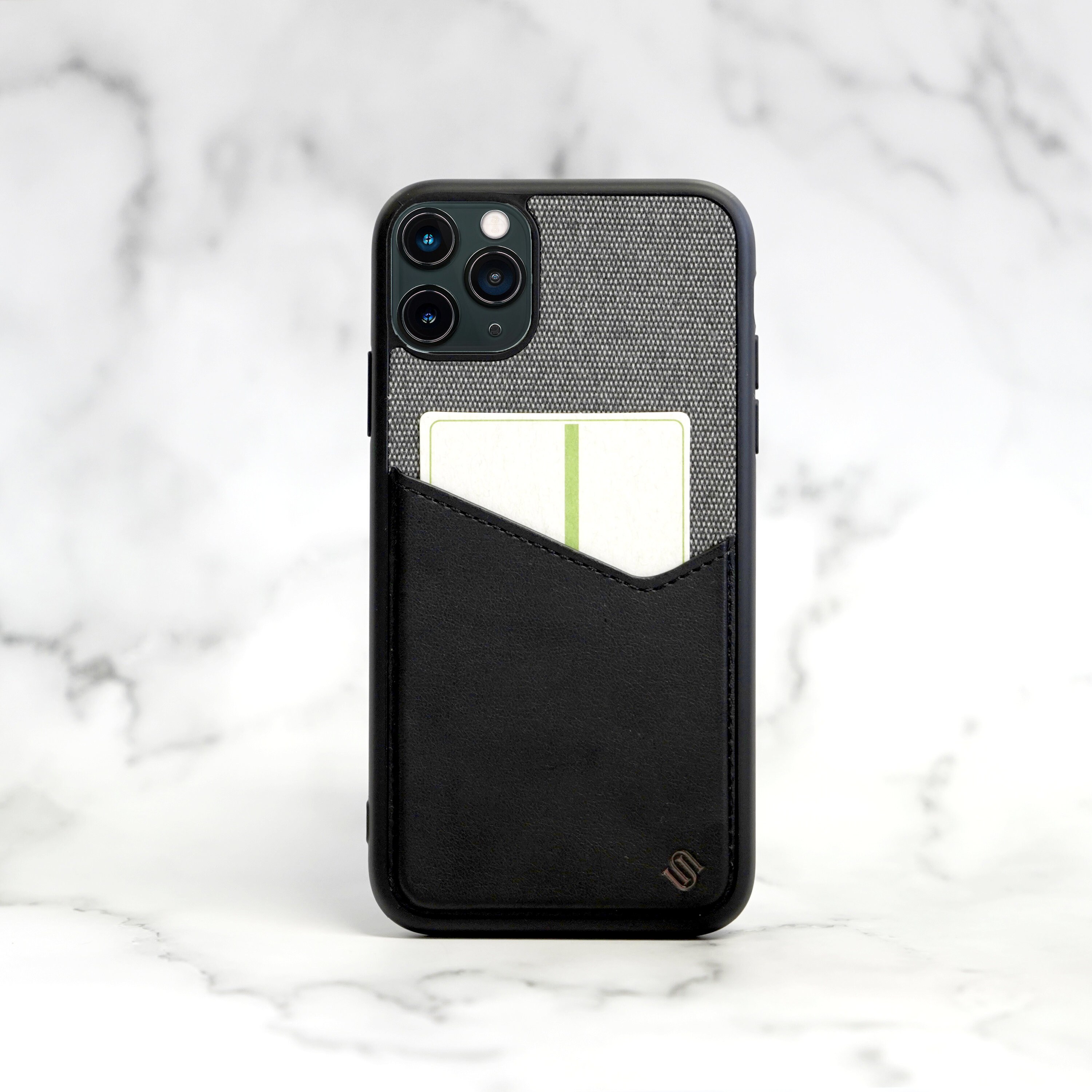 IPhone 11 Pro Case Back Shell with Pocket Black/Grey Etsy