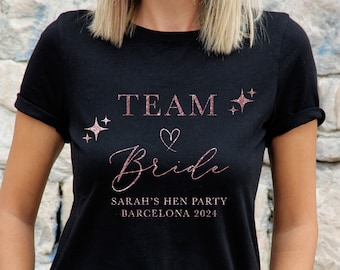 Team Bride Hen Party Shirts, Wedding party Tops, Bride T shirt, Bridesmaid Shirt, Maid of Honour T-Shirts, Simply Wedding Gifts, Bridal UK