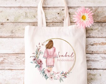 Bridesmaid Tote Bag UK, Flower girl gift, Hen party gift, Personalised Flower Girl Tote Bag, Bridal Party Gift Bag Personalised UK bridal