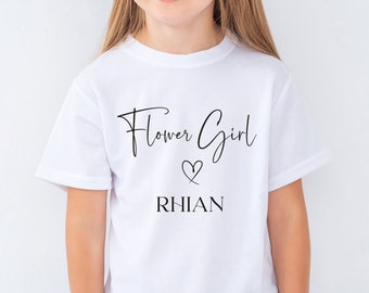 T-shirt personnalisé pour fille de fleurs, cadeau de fille de fleurs, chemise pour fille de fleurs, Royaume-Uni, mariage, mariée, cadeaux de demoiselle d’honneur au Royaume-Uni