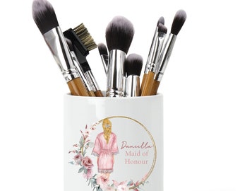 Bridesmaid gifts, Maid of honour gift, Personalised make up brush holder, Bridesmaid, Christmas gift for her, Teacher gift, Birthday gift UK