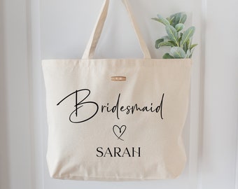 Bridesmaid gift bag, Bridesmaid tote bag, Large personalised organic tote bag, Eco friendly gifts, Wedding Gift, Wedding Gifts, Eco friendly